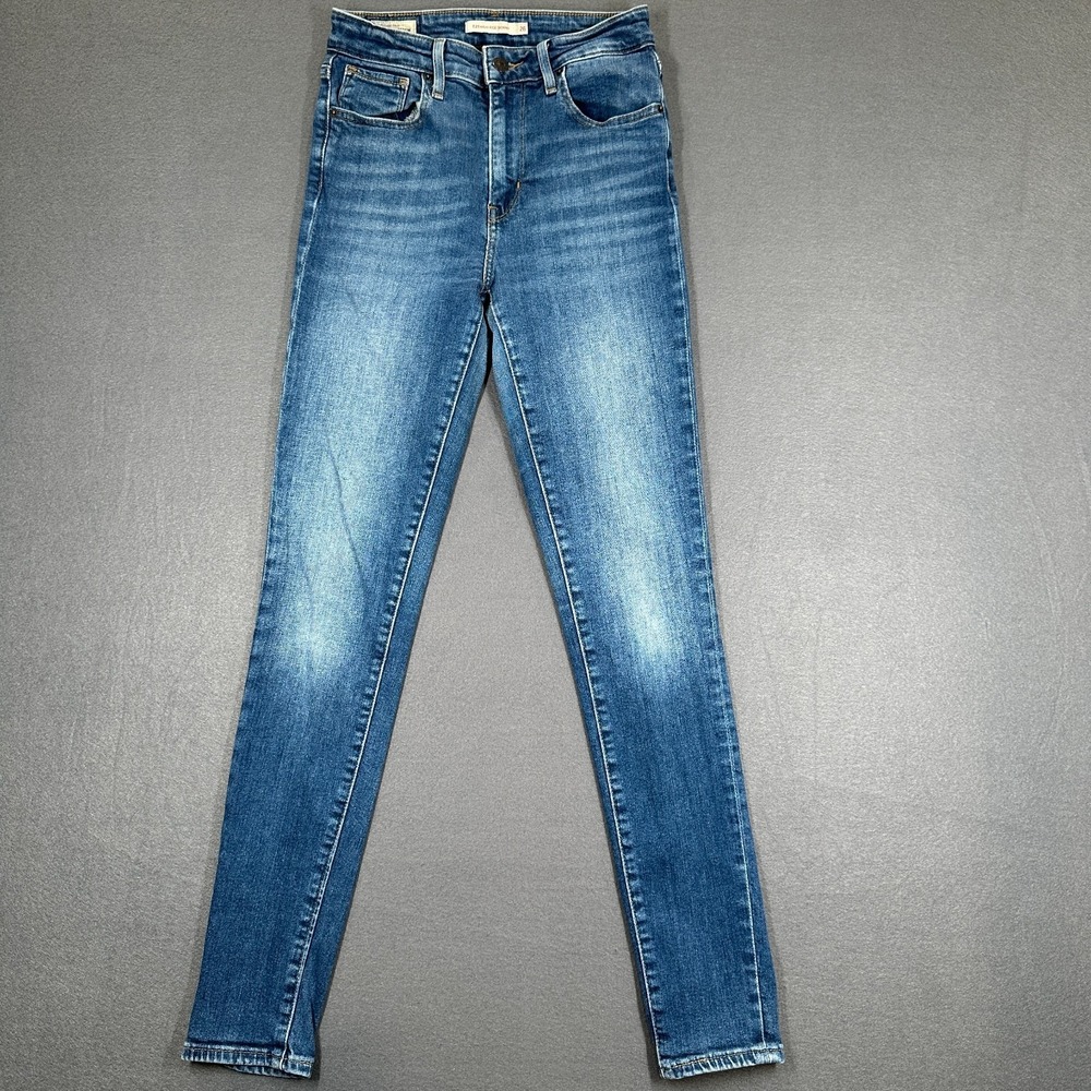 Levi's 721 Jeans Womens 26 Blue Denim Stretch High Rise Skinny Premium‎ Outdoor